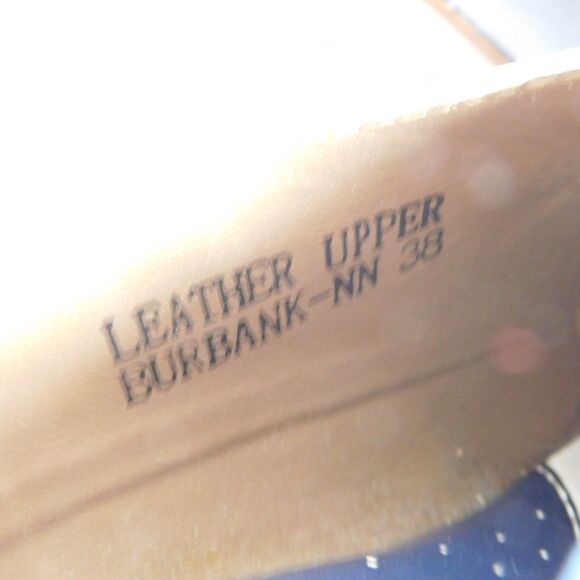 Spring Step L'Artiste Burbank Leather Shoes Embossed Women 38 (7.5) Blue EUC! - Picture 6 of 14